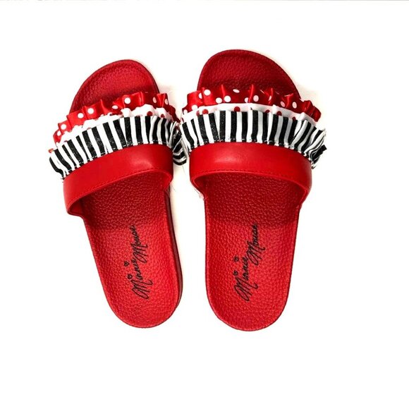 LICENSED DISNEY MINNIE MOUSE WOMENS SLIDES SANDALS SIZE 5-6 - Picture 1 of 2